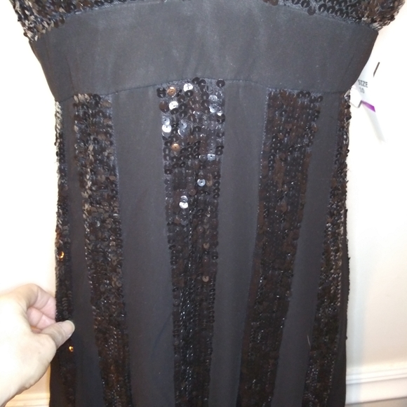 Vintage 90's/Y2K Marina Black Sequinned Chiffon Maxi Dress - Picture 4 of 16